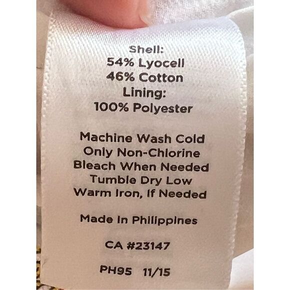 Talbots Paisley Swirls Canvas Pencil Skirt sz 14p - Picture 5 of 5